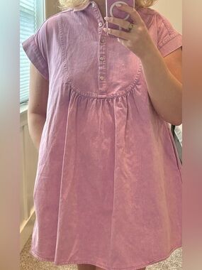 entro Lilac Short Sleeve Babydoll Dress
